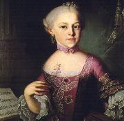 Pietro Antonio Lorenzoni Portrait of Maria Anna Mozart oil